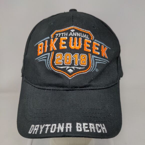 77th Annual Bike Week 2018 Strapback Hat Black OSFM Embroidered Capsmith - Picture 2 of 7